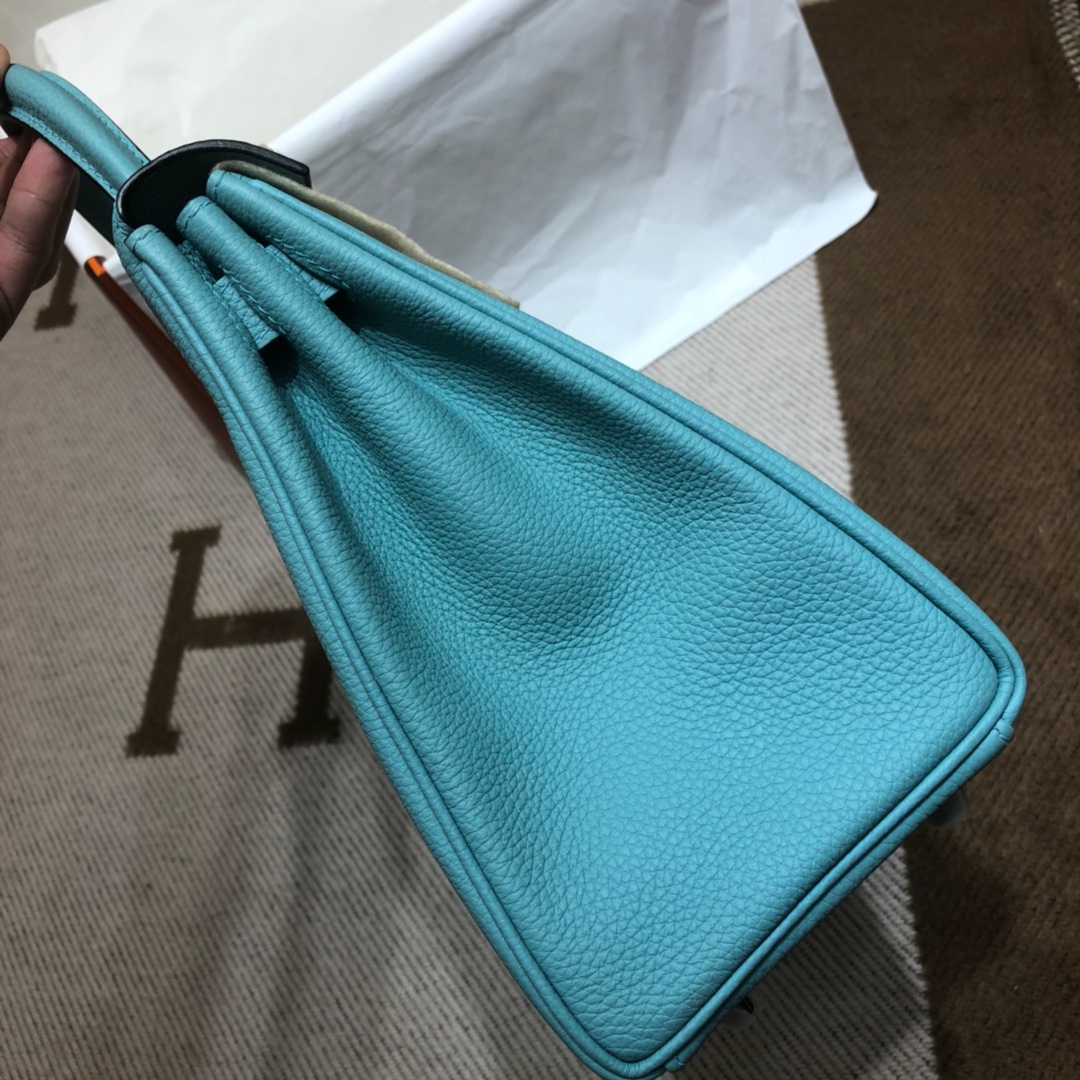 Hermes Kelly 28cm Handbag Shoulder Bag in Blue Atoll Togo Leather